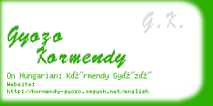 gyozo kormendy business card