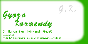 gyozo kormendy business card